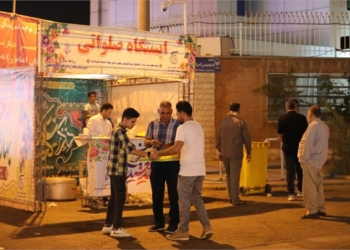 برپایی ایستگاه صلواتی به مناسبت عید غدیر خم با همت روابط عمومی و پایگاه مقاومت بسیج  مدیریت بنادر و دریانوردی آبادان  روابط عمومی مدیریت بنادر و دریانوردی آبادان