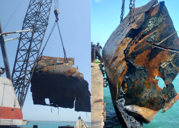 خارج سازی 10 فروند شناور مغروقه پرخطر در آب های هرمزگان