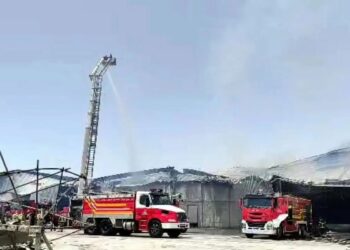 آتش‌ سوزی در انبار دانه‌ های روغنی بندر امام بدون خسارت مهار شد+ فیلم