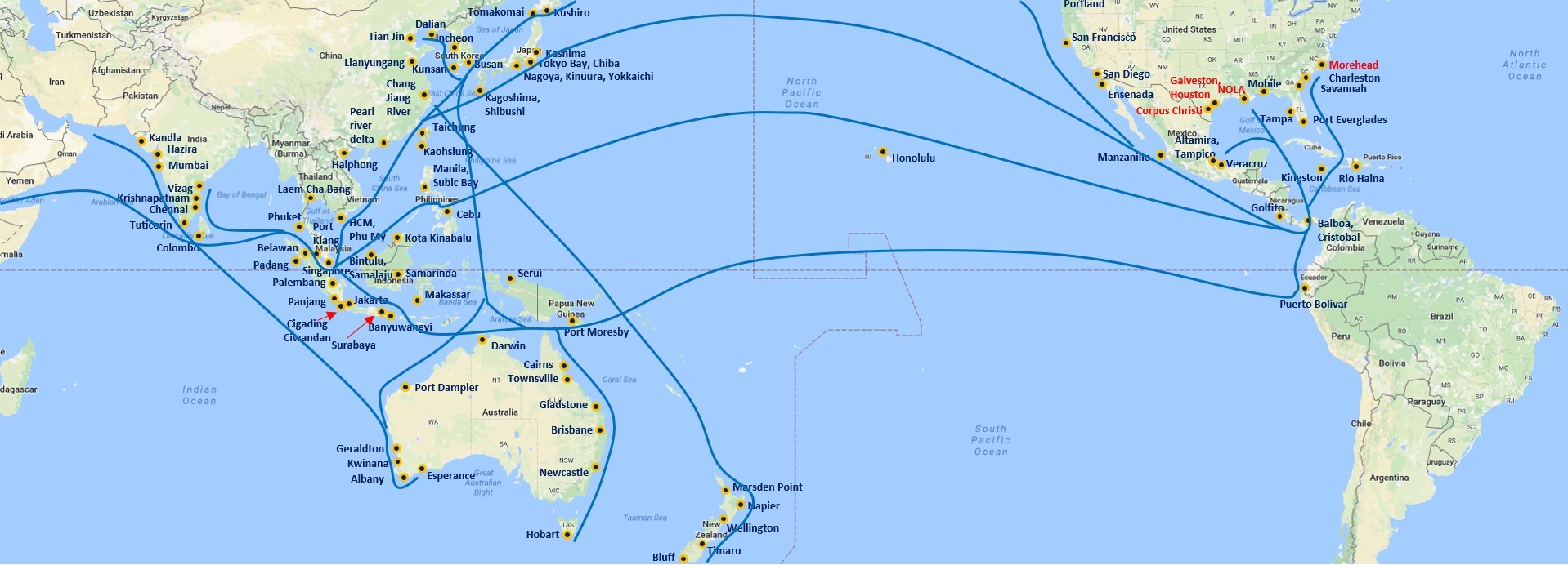 کاهش نرخ‌های عمومی حمل کانتینر در مسیر ترانس‌پاسیفیک