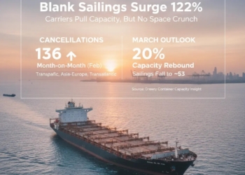 جهش ۱۲۲ درصدی سفر‌های خالی کشتی‌ها در فوریه؛ زنگ خطر کمبود ظرفیت یا تنظیم هوشمند بازار؟