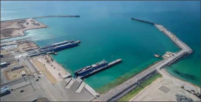 پل دسترسی آسانسوری ریلی و رمپ ثابت رو رو خودروبر بندر کوریک قزاقستان